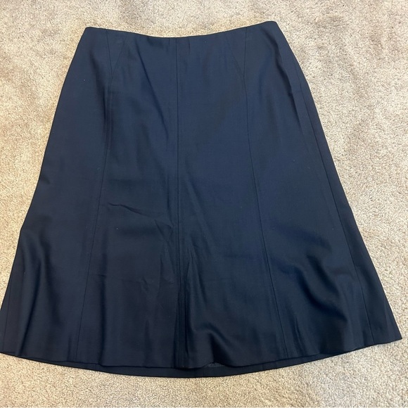 Talbots navy blue A-line Italian wool skirt Sz 10 - Picture 2 of 12